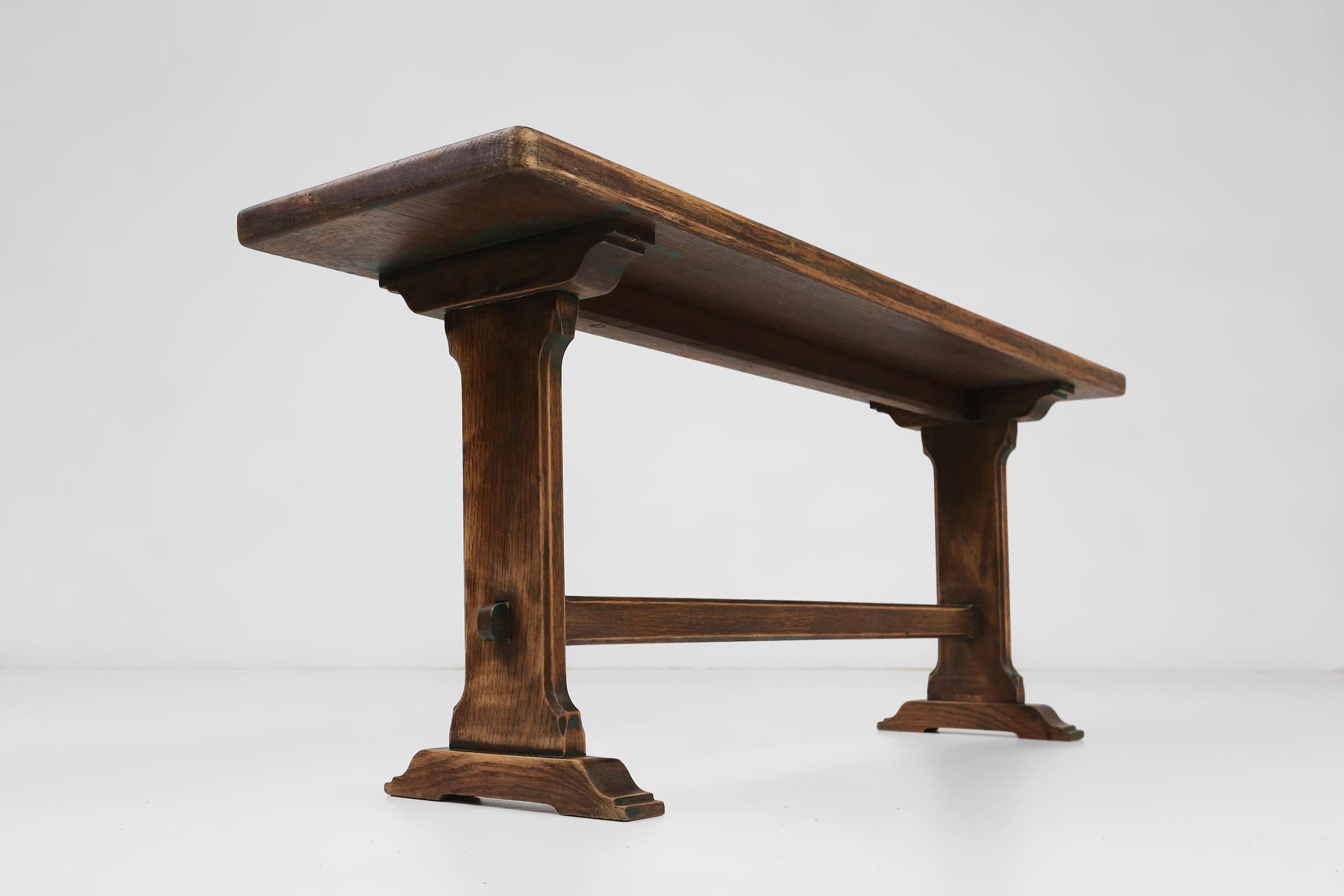 Early 20th Century French wooden bench in solid wood, ca 1900 For Sale