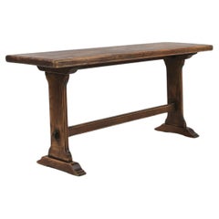 Used French wooden bench in solid wood, ca 1900