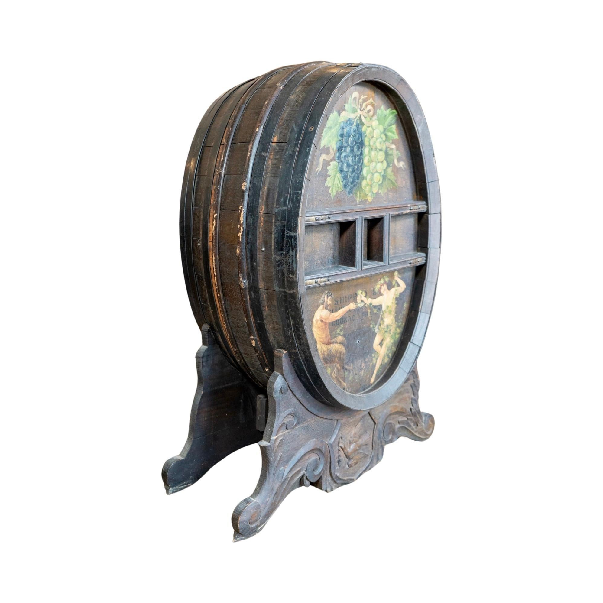 Late 19th Century French Wooden Cognac Brandy Barrel For Sale