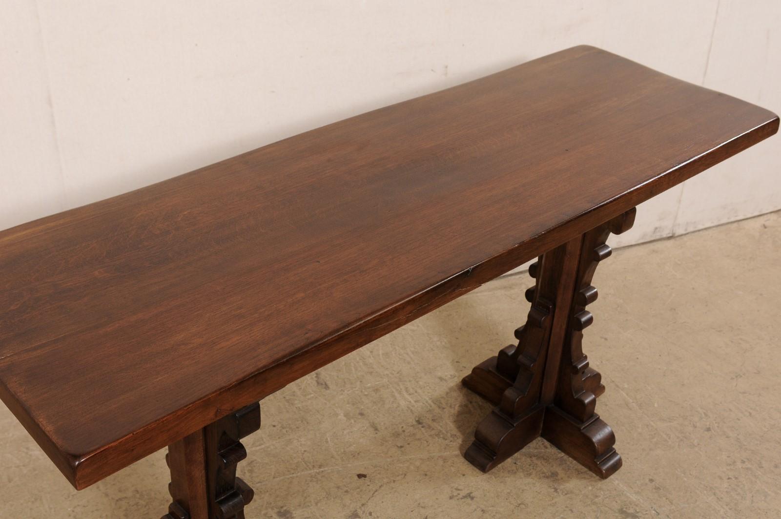 20th Century French Wooden Console Table w/Single Board Top & Raised on Fabulous Legs! For Sale