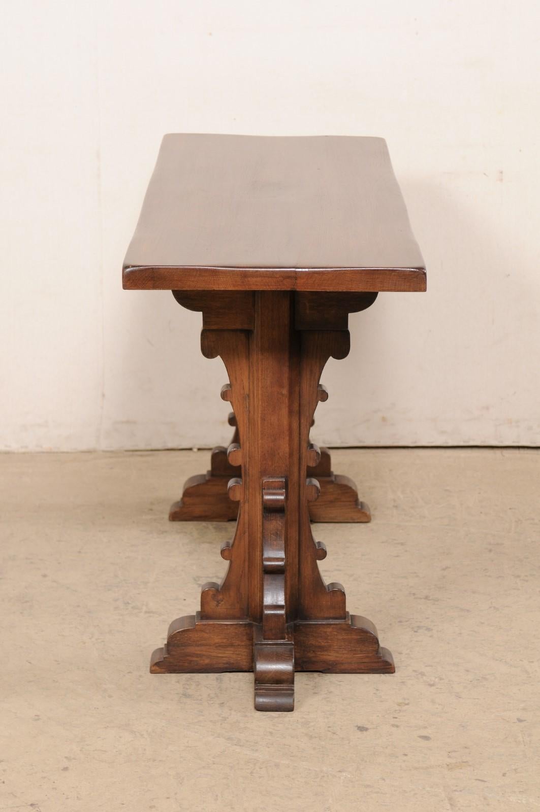 Fruitwood French Wooden Console Table w/Single Board Top & Raised on Fabulous Legs! For Sale