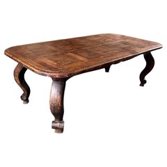 Mesa de comedor francesa de madera con base estilo Luis XV - Francia XVIII