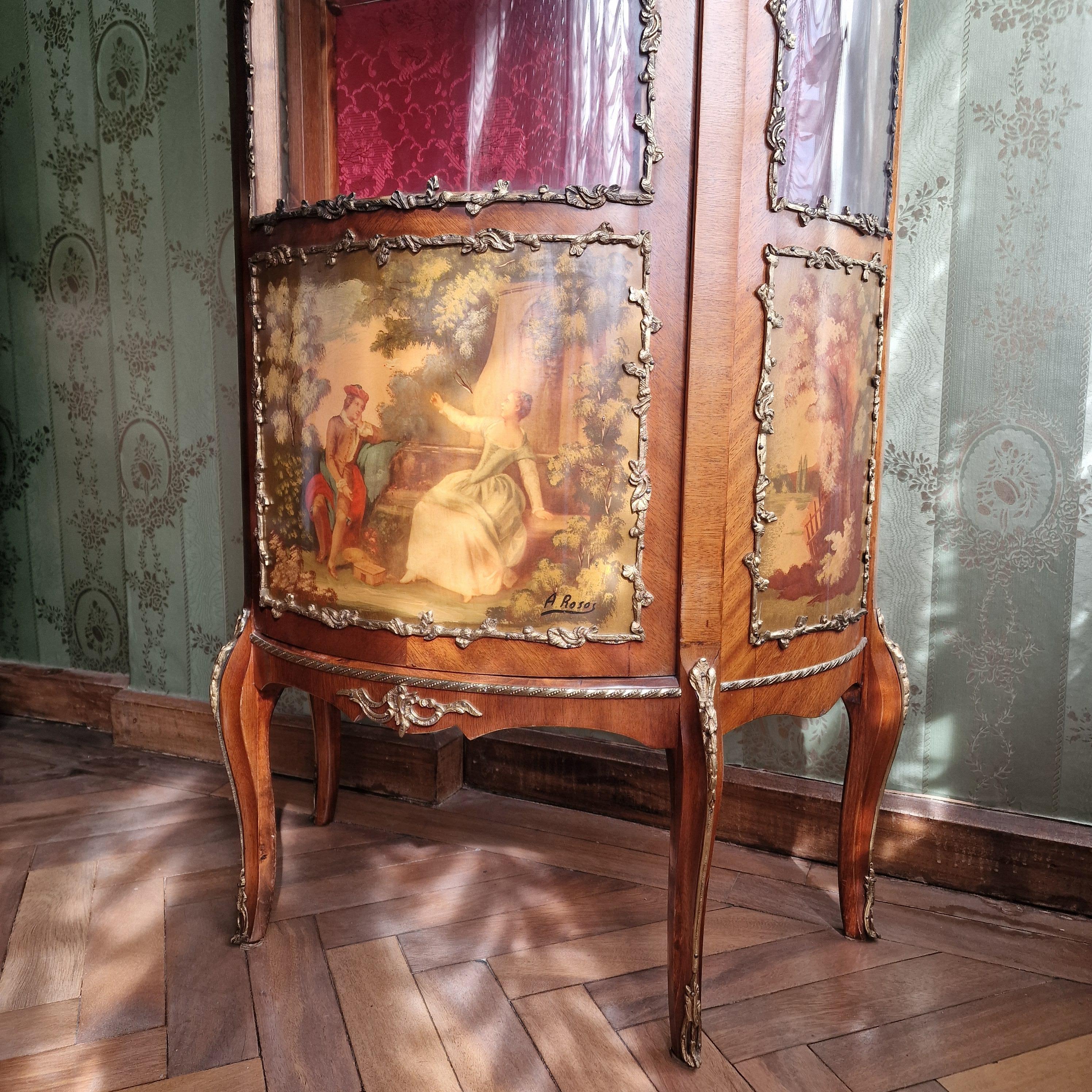 Vitrine en bois en forme de demi-cercle, Napoléon III 4