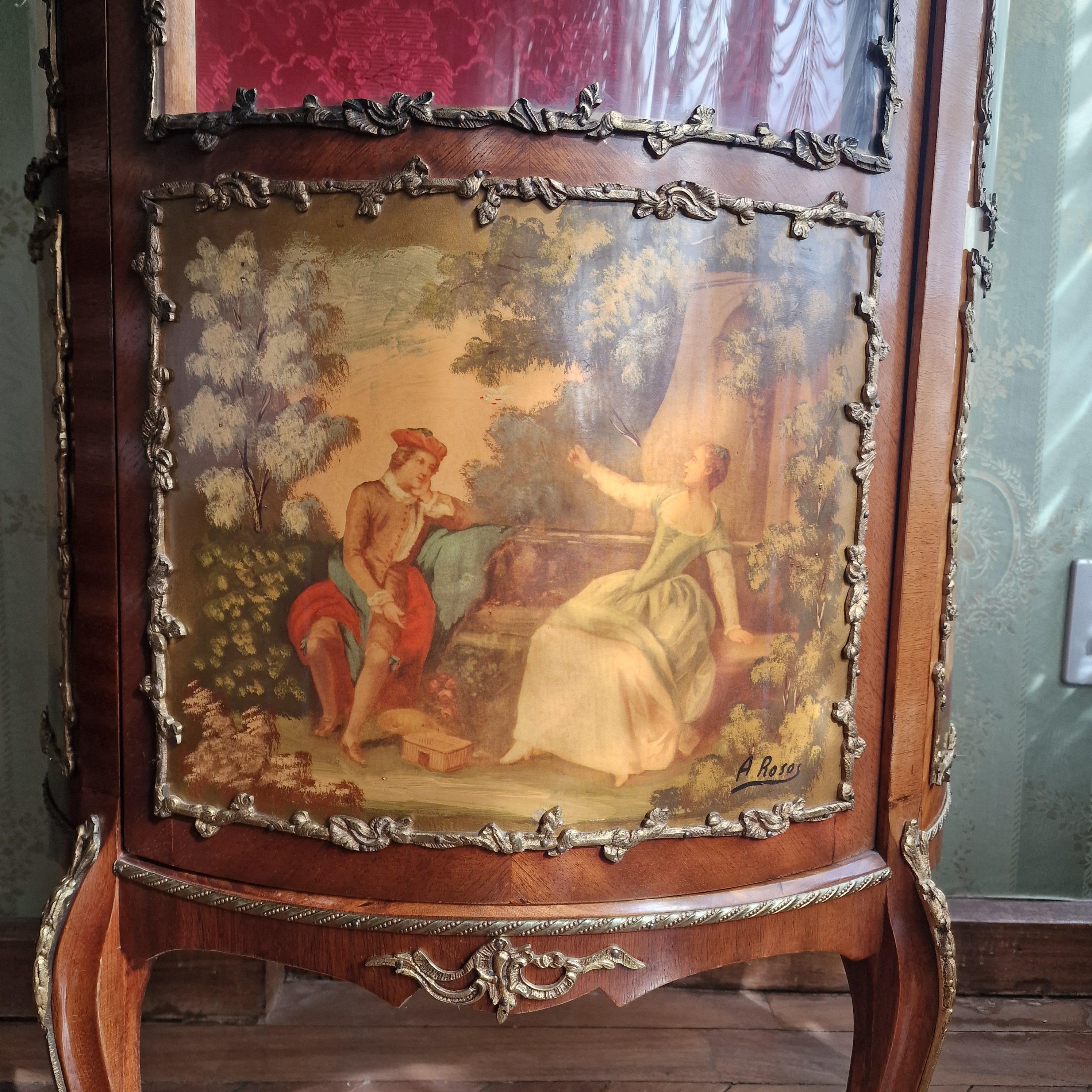 Vitrine en bois en forme de demi-cercle, Napoléon III 6