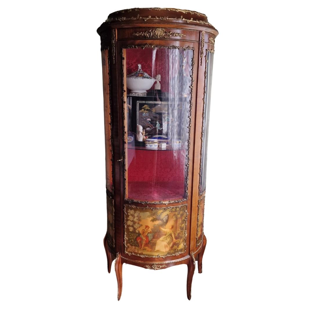 Vitrine en bois en forme de demi-cercle, Napoléon III 11
