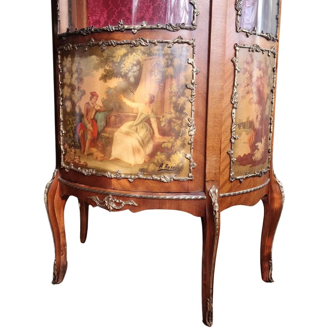 Vitrine en bois en forme de demi-cercle, Napoléon III 12