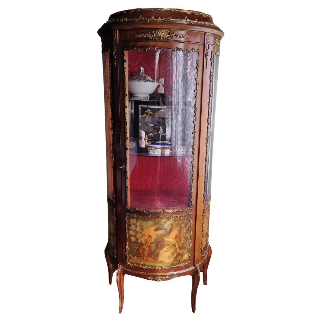 Vitrine en bois en forme de demi-cercle, Napoléon III