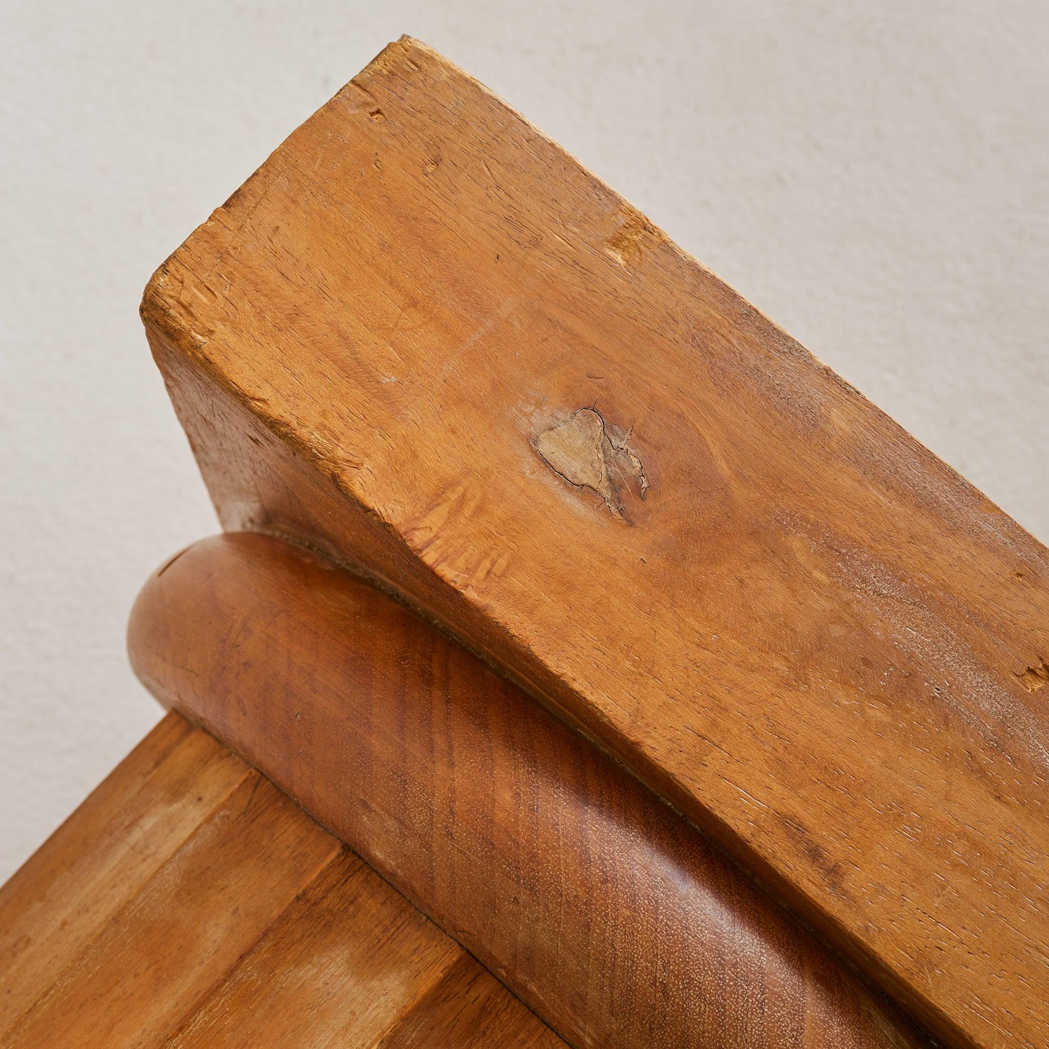 Milieu du XXe siècle Piédestal à colonne cannelée en bois français, années 1940 en vente