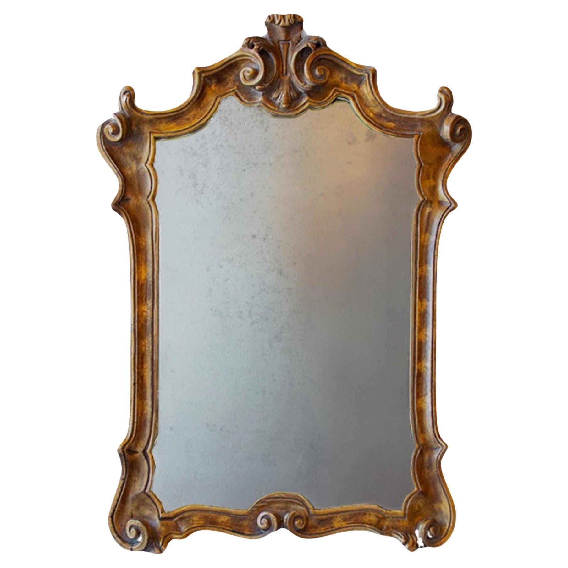 French Wooden Gold Leaf Mirror For Sale at 1stDibs