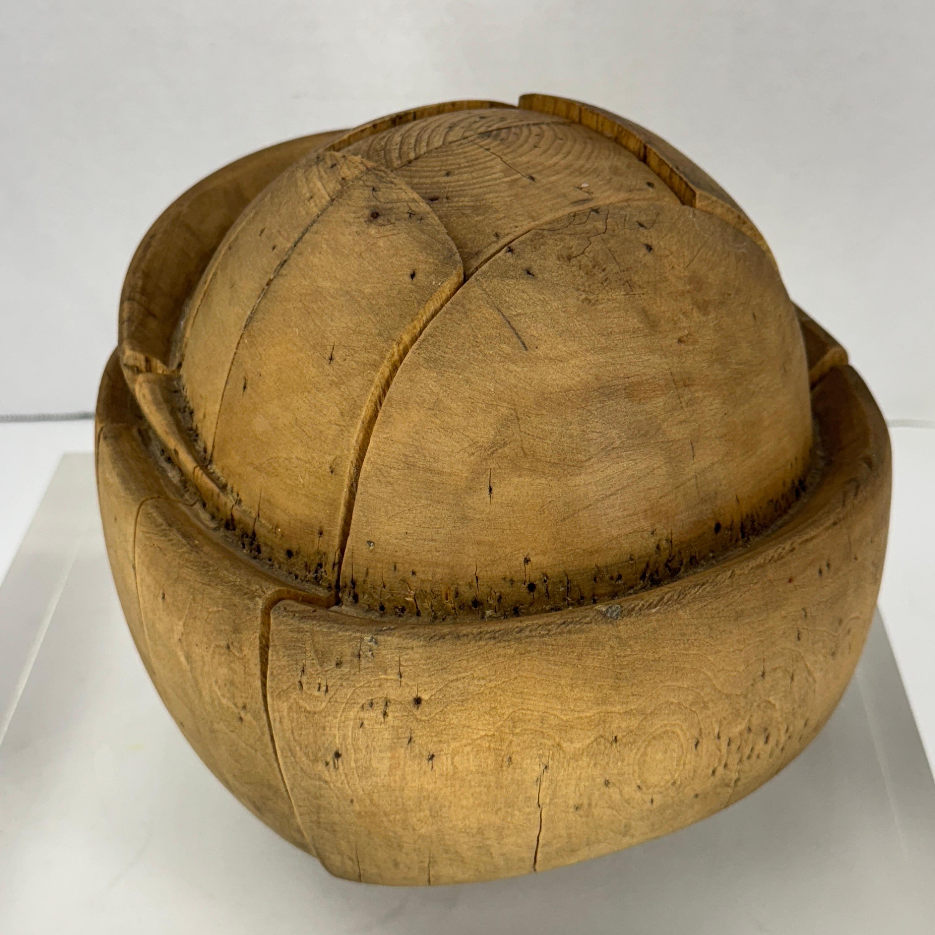 French Wooden Hat Form, circa 1910's For Sale 5