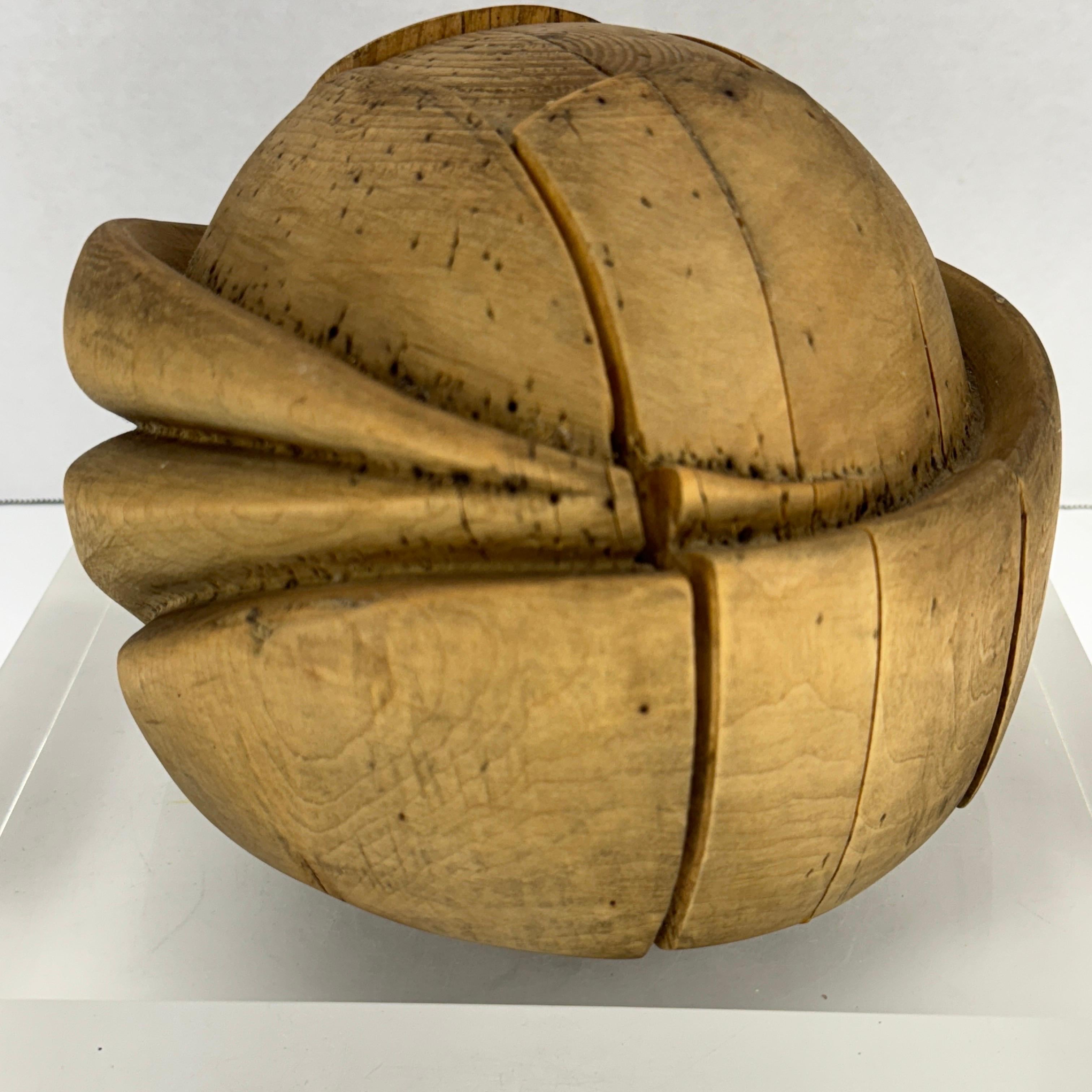 French Wooden Hat Form, circa 1910's For Sale 7
