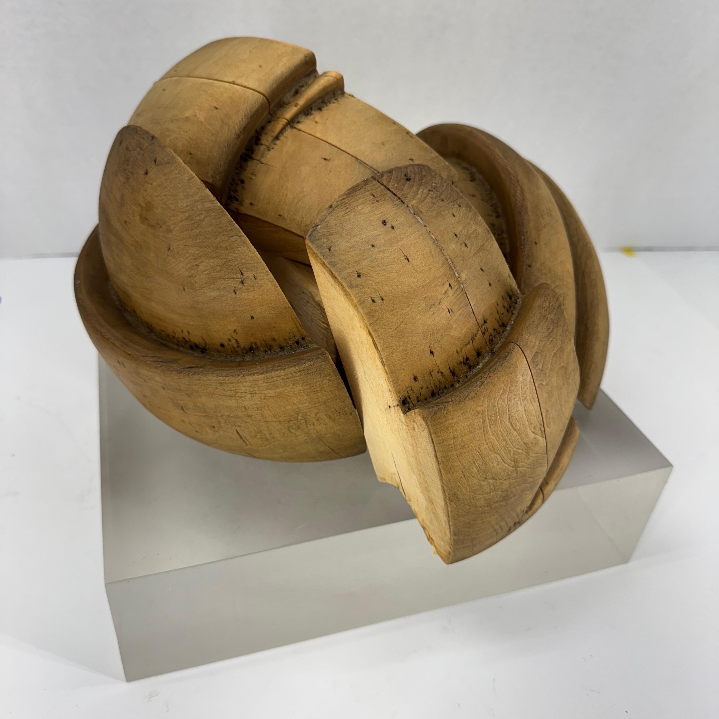 Hand-Crafted French Wooden Hat Form, circa 1910's For Sale