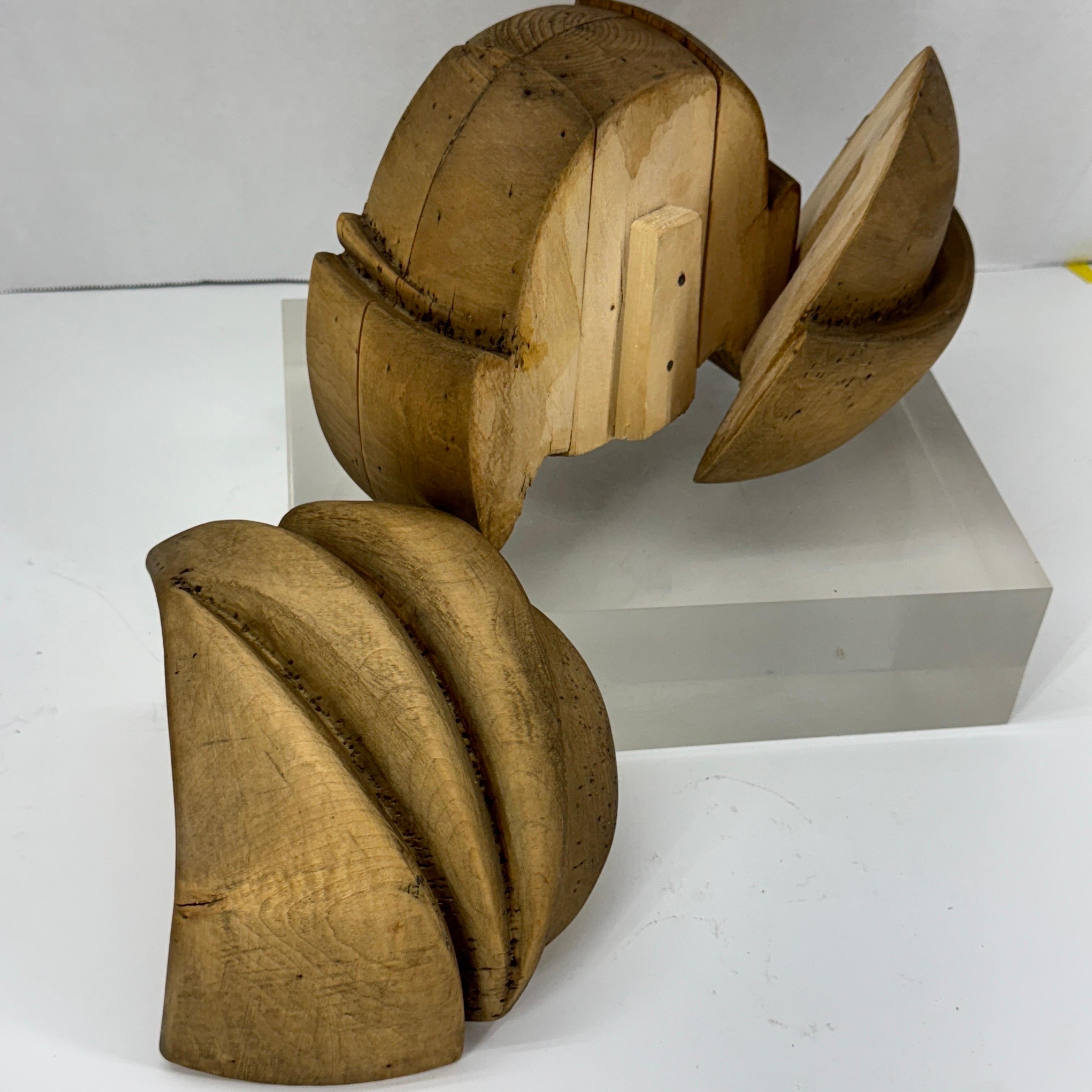 French Wooden Hat Form, circa 1910's For Sale 1