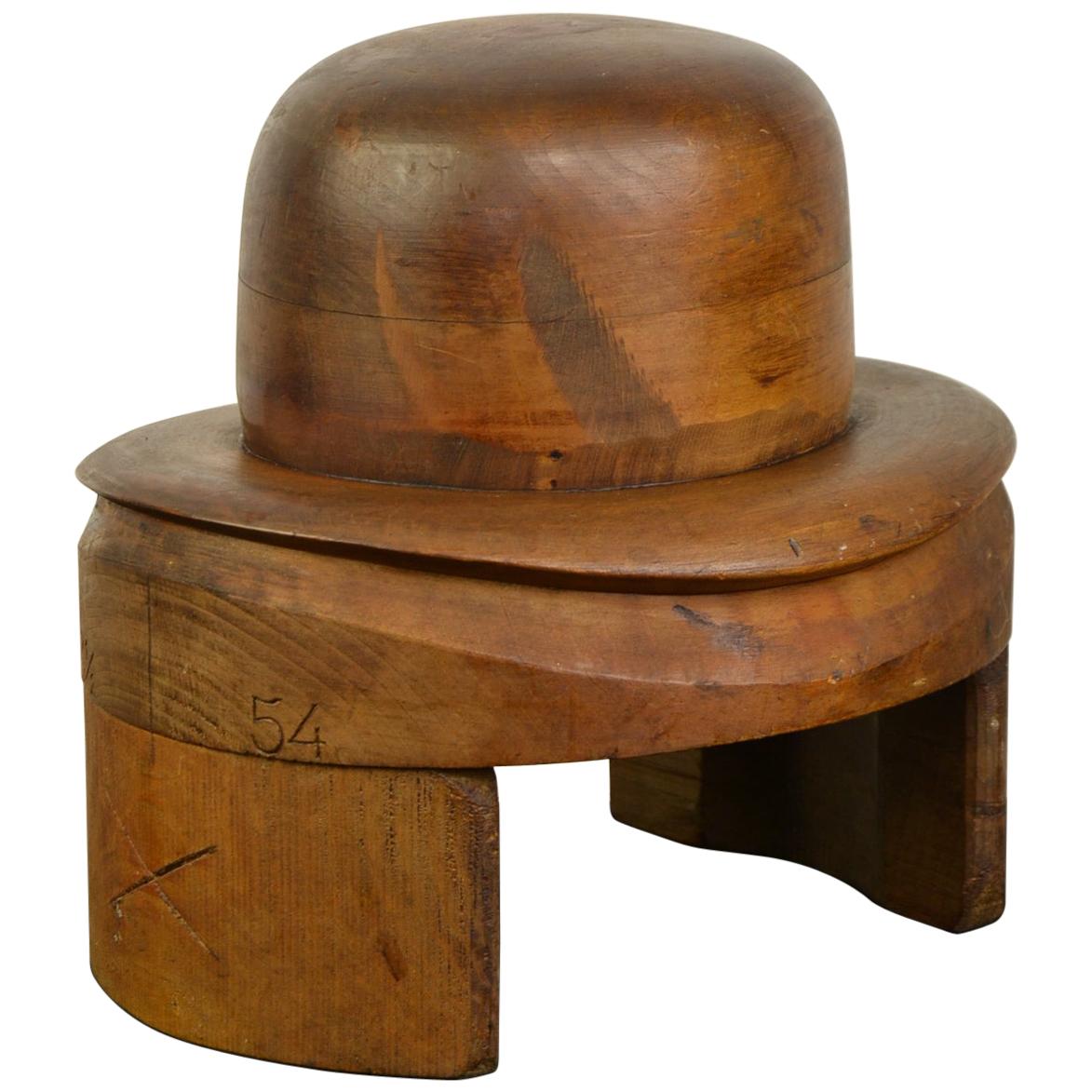 French Wooden Hat Mold, Esperaza France, Folk Art