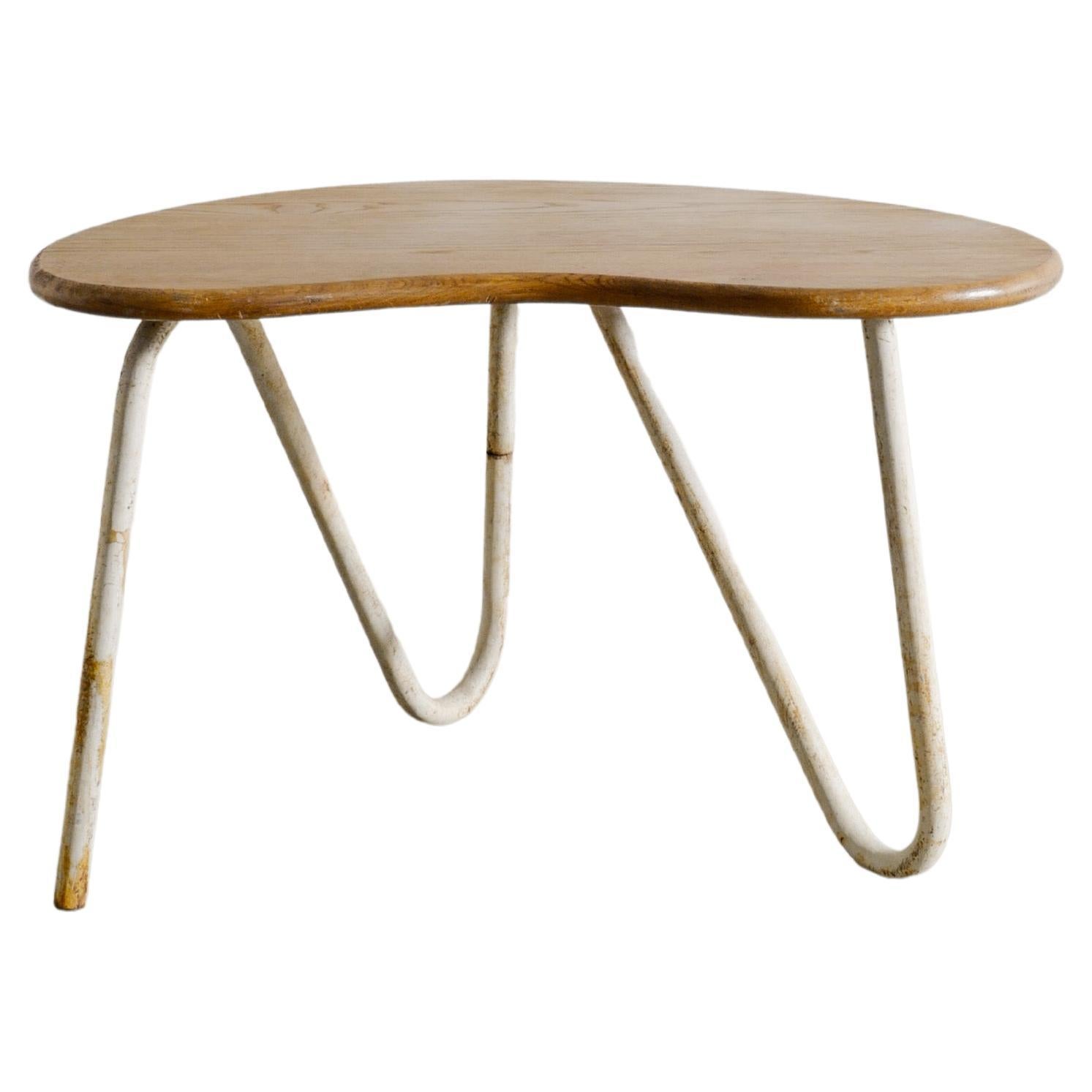 French Wooden Mid Century "Airbourne" Coffee Side Table by Pierre Guariche 1950s