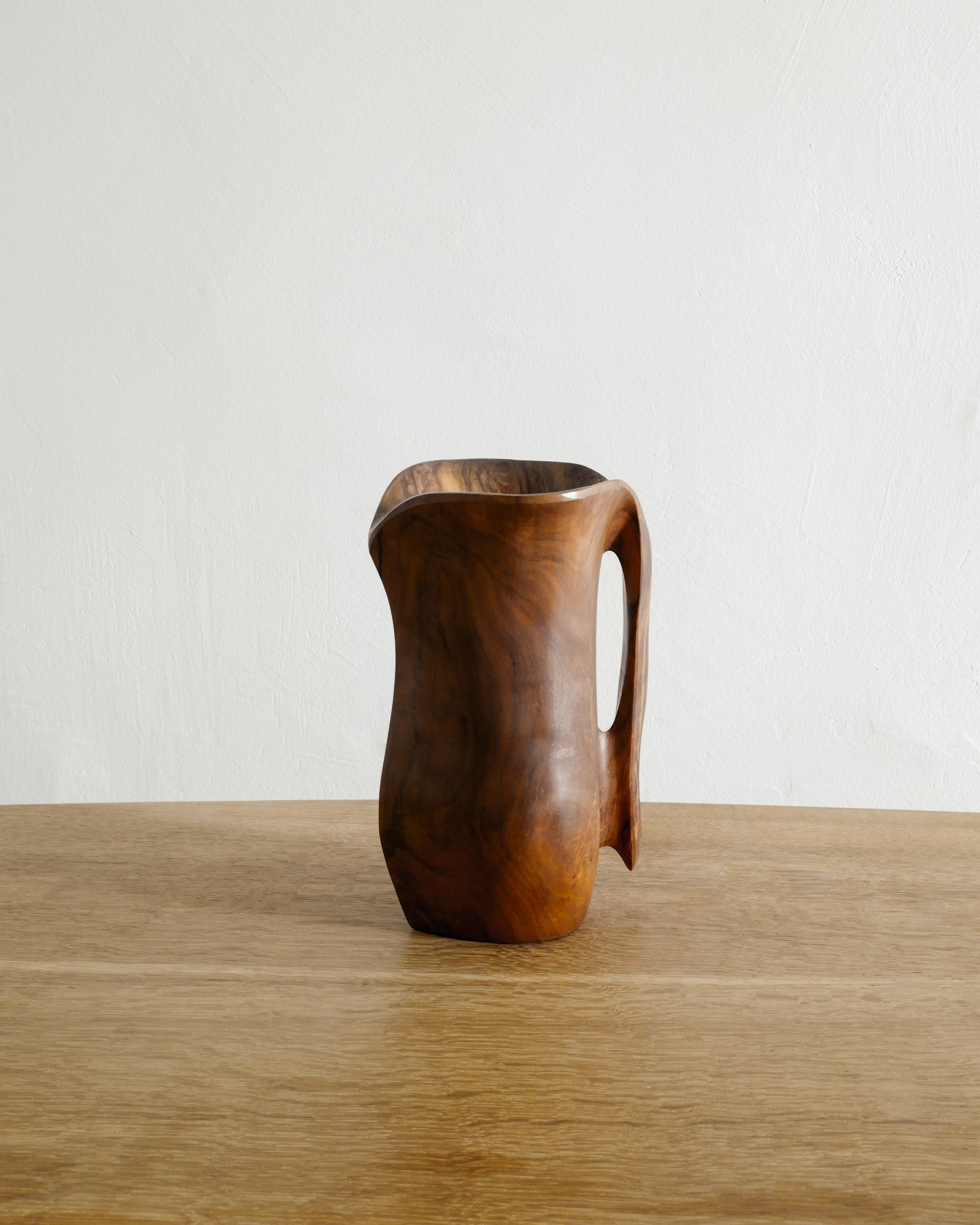 Mid-Century moderno Brocca decorativa francese di metà secolo in legno nello stile di Alexandre Noll, anni '50 in vendita