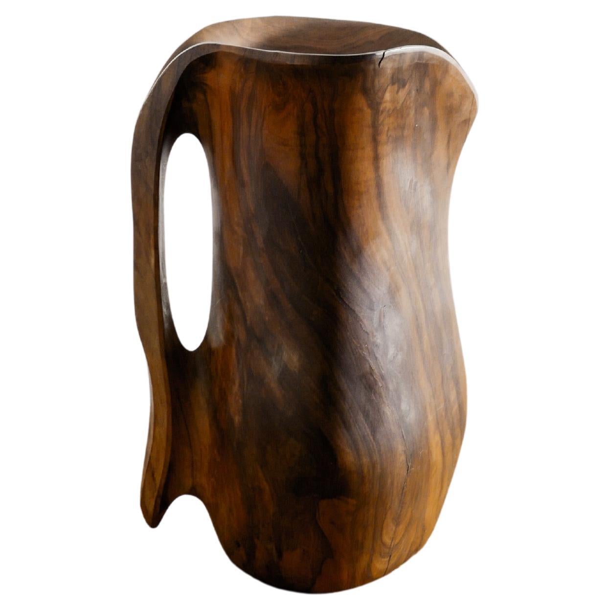 French Wooden Mid Century Decorative Pitcher in style of Alexandre Noll, 1950s
