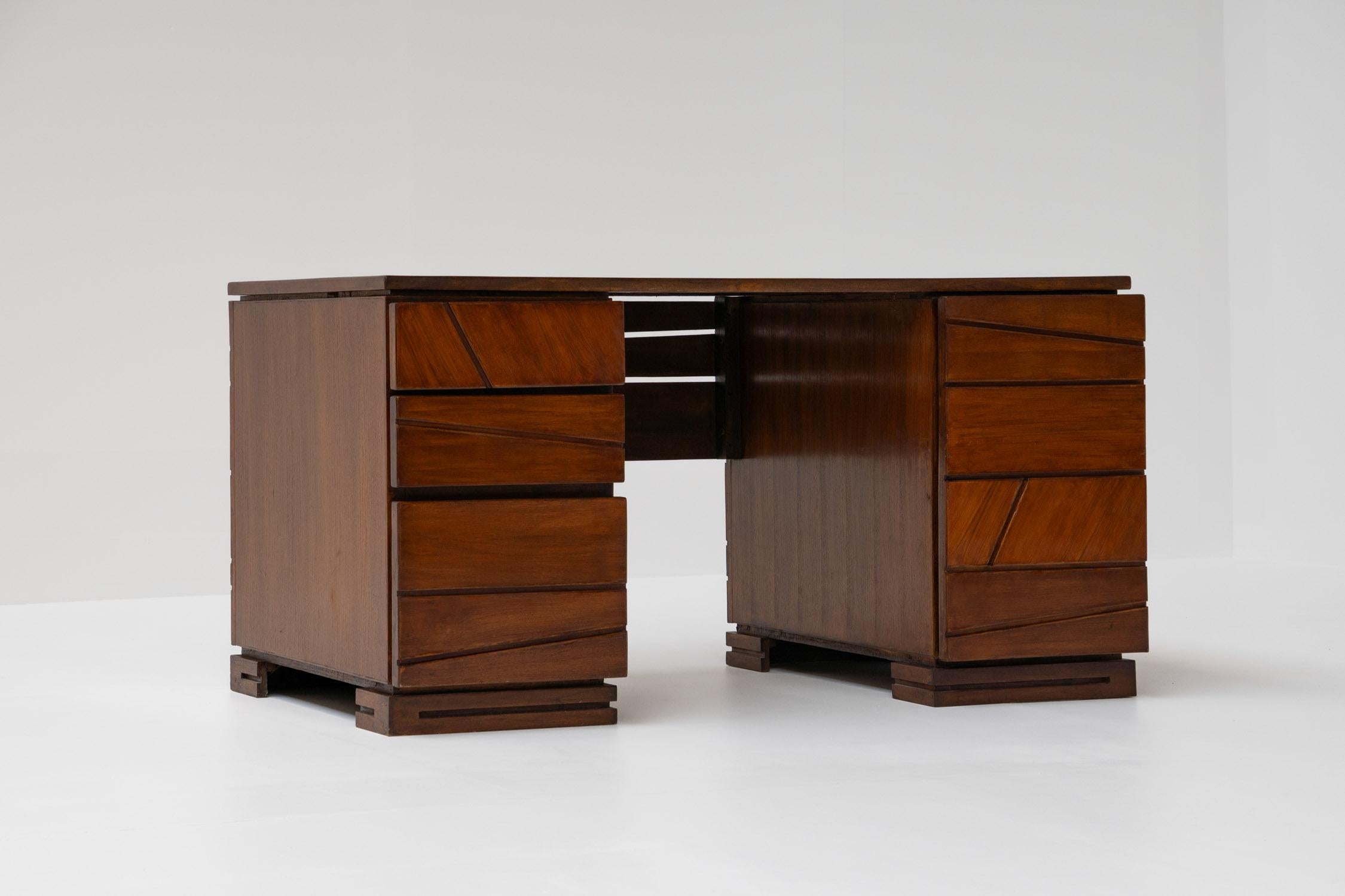 Probably one-of-a-kind, this desk has been crafted with precision and care. It features clean lines and impeccable craftsmanship. Its sleek silhouette exudes an air of understated luxury, making it the perfect focal point for any workspace or home