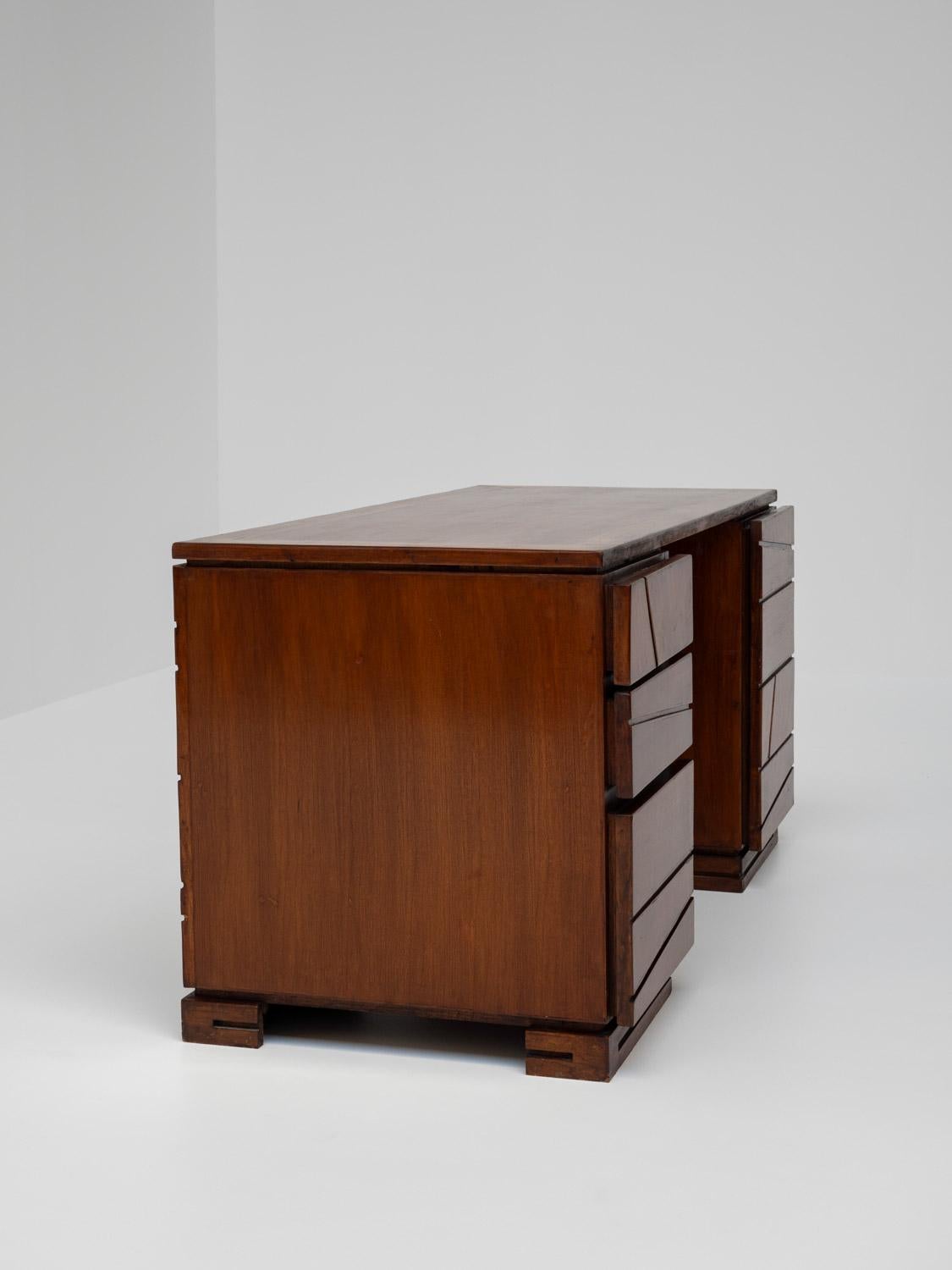 French Wooden Modernist Desk, France 1970s For Sale 2