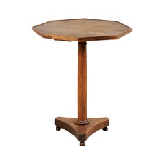 French Wooden Octagonal Pedestal from Mid-19th Century