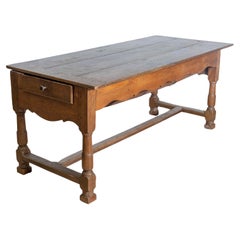 French Wooden Pétrin Table with Original Dough Bin and Baluster Legs, circa 1750