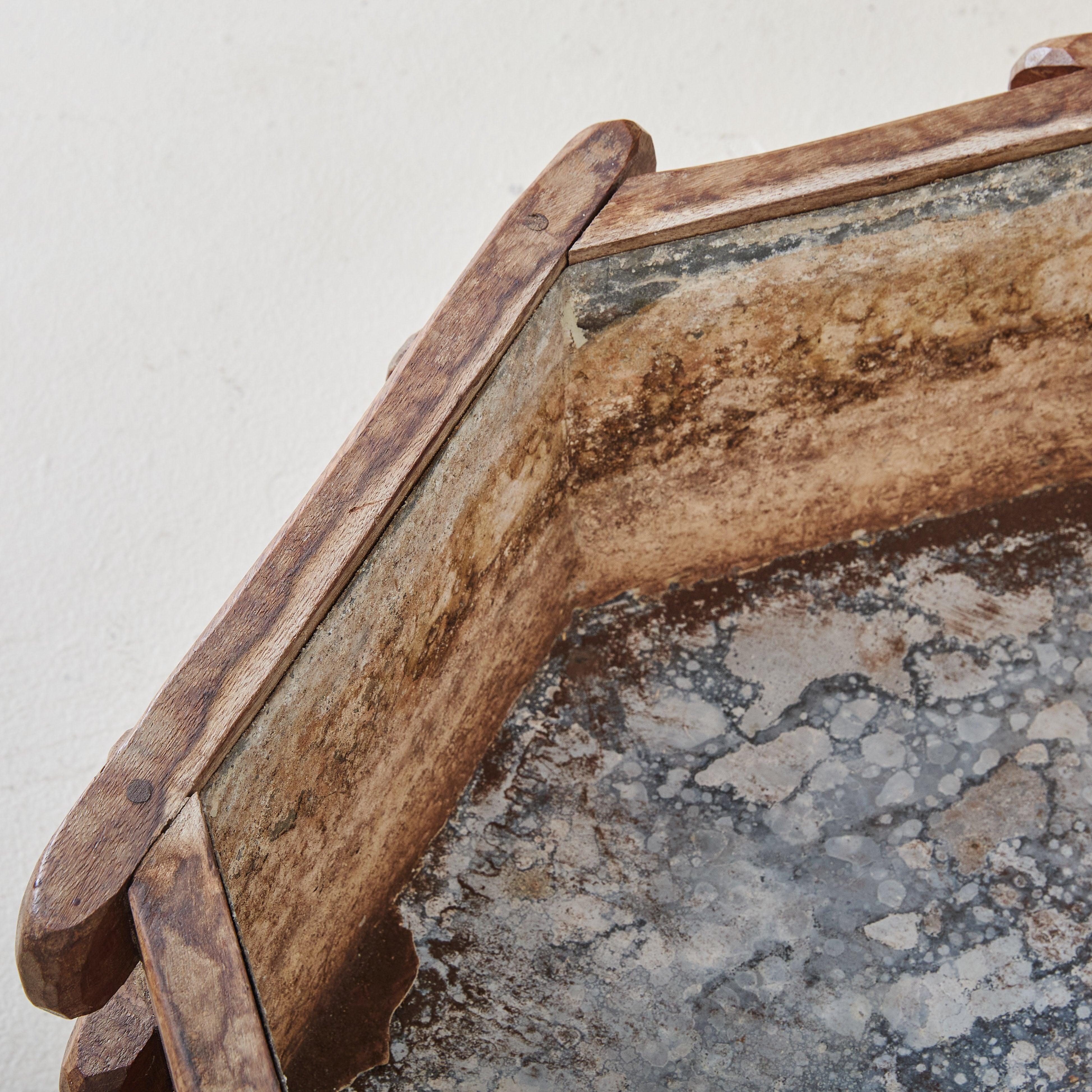 French Wooden Planter with Iron Handles in the Style of Guillerme et Chambron in vendita 1