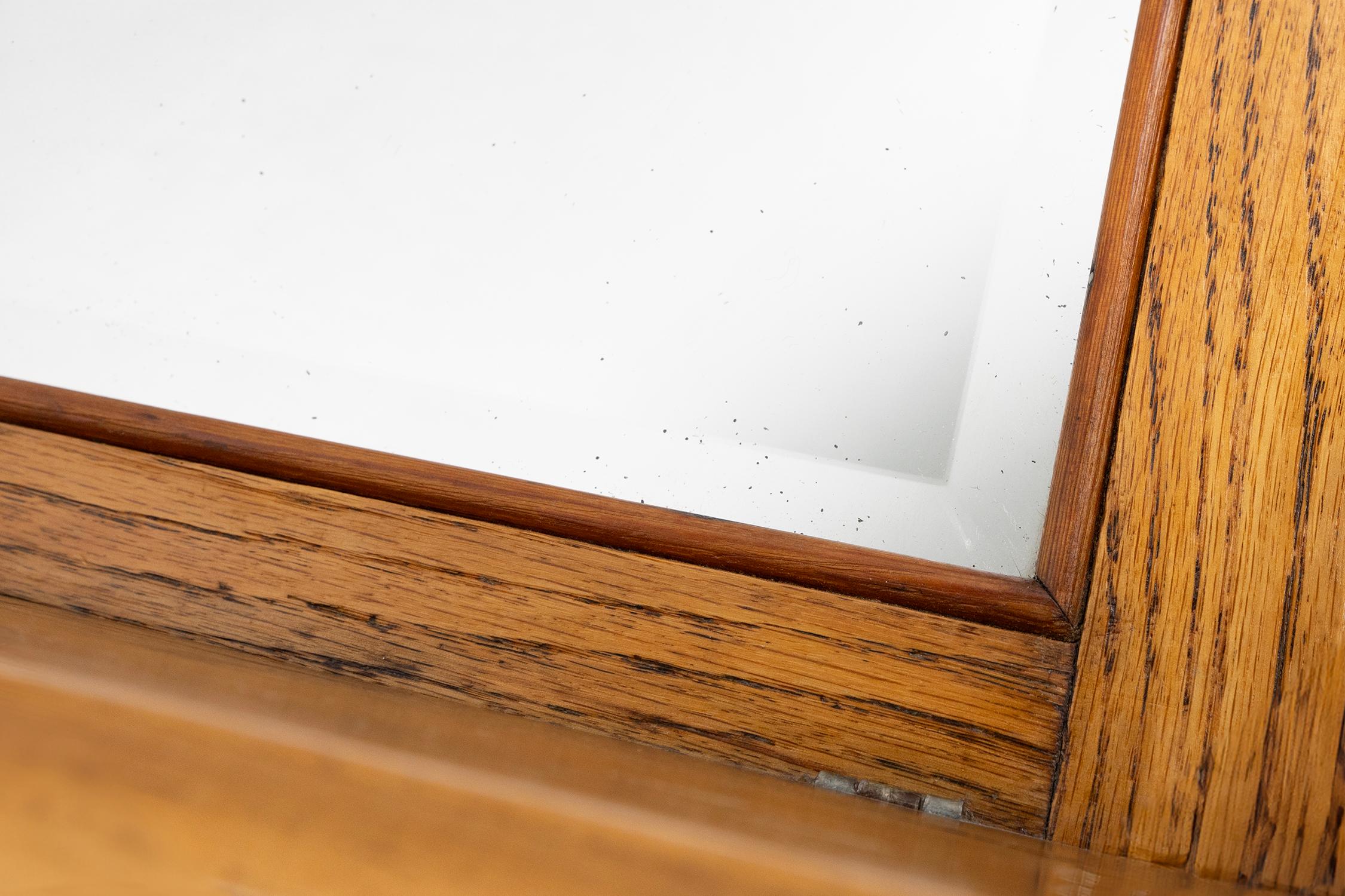 French wooden shaving cabinet with mirror, ca. 1900 For Sale 1