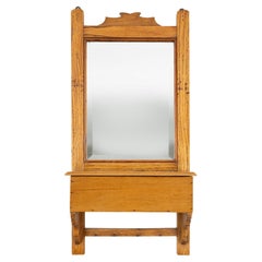 French wooden shaving cabinet with mirror, ca. 1900