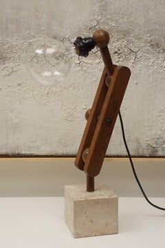 French Wooden Table Lamp