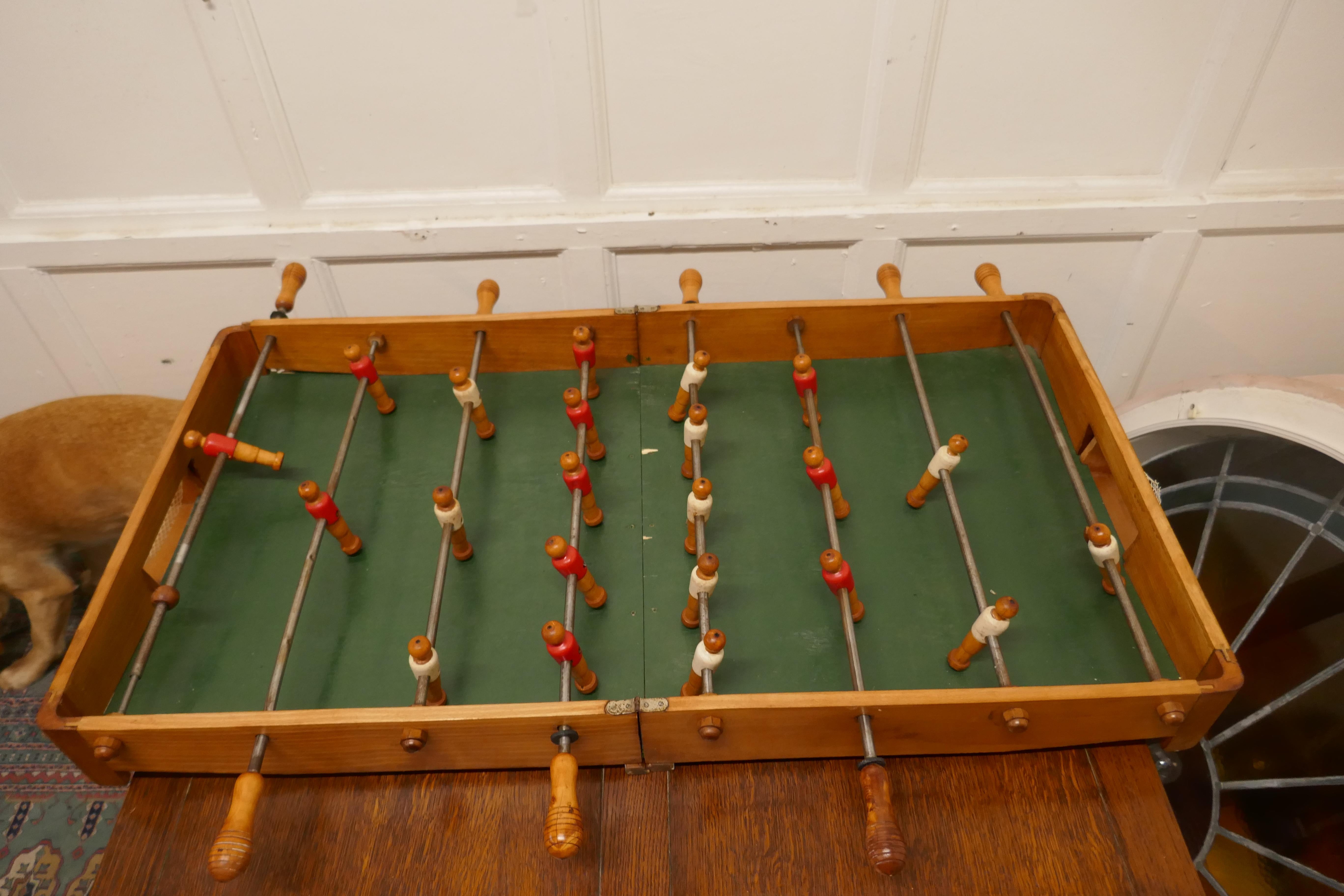 Folk Art French Wooden Table Top Football Soccer Game For Sale