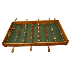Antique French Wooden Table Top Football Soccer Game