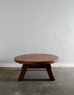 French Wooden Tree Trunk Coffee Table in Solid Elm, 1960s