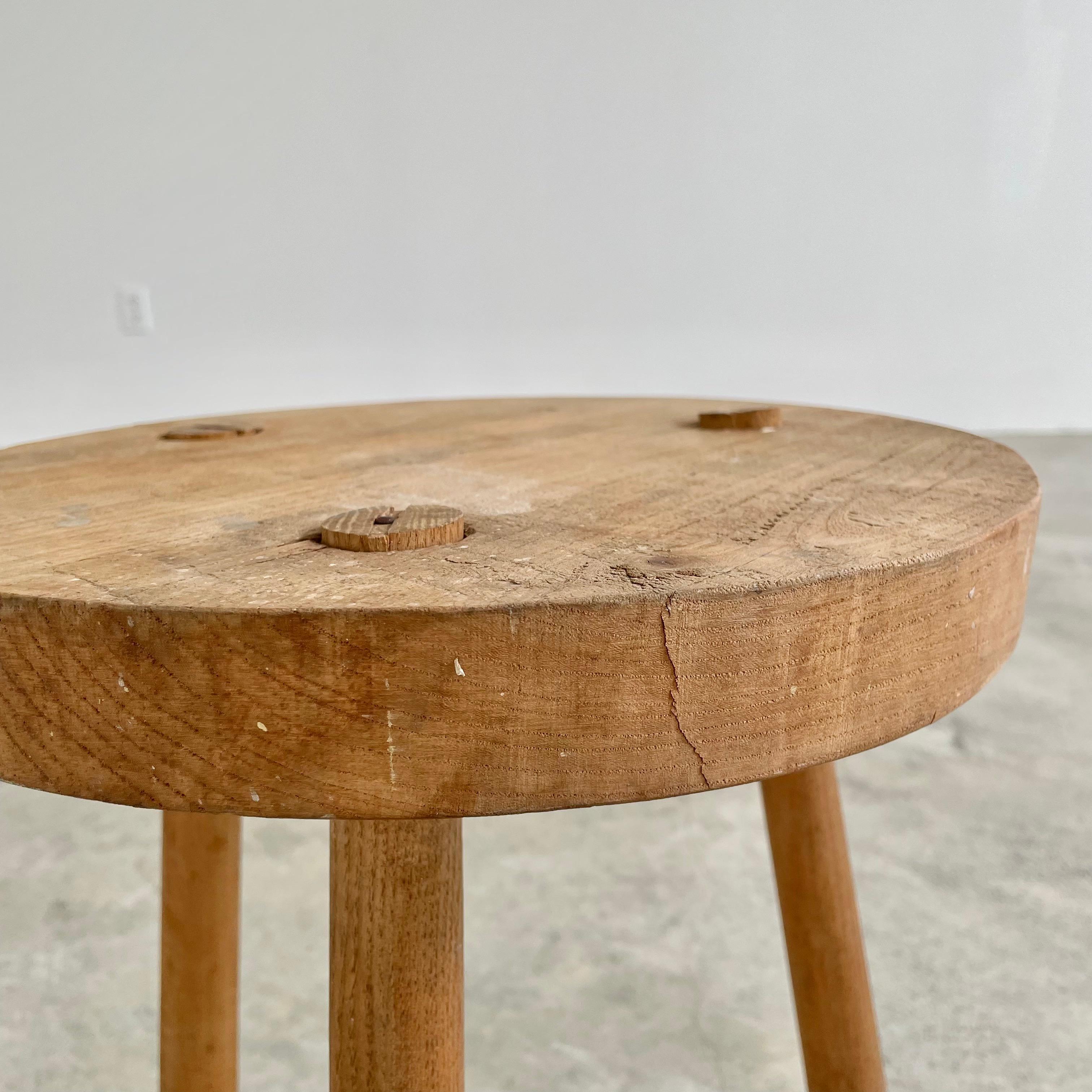 French Wooden Tripod Stool 8