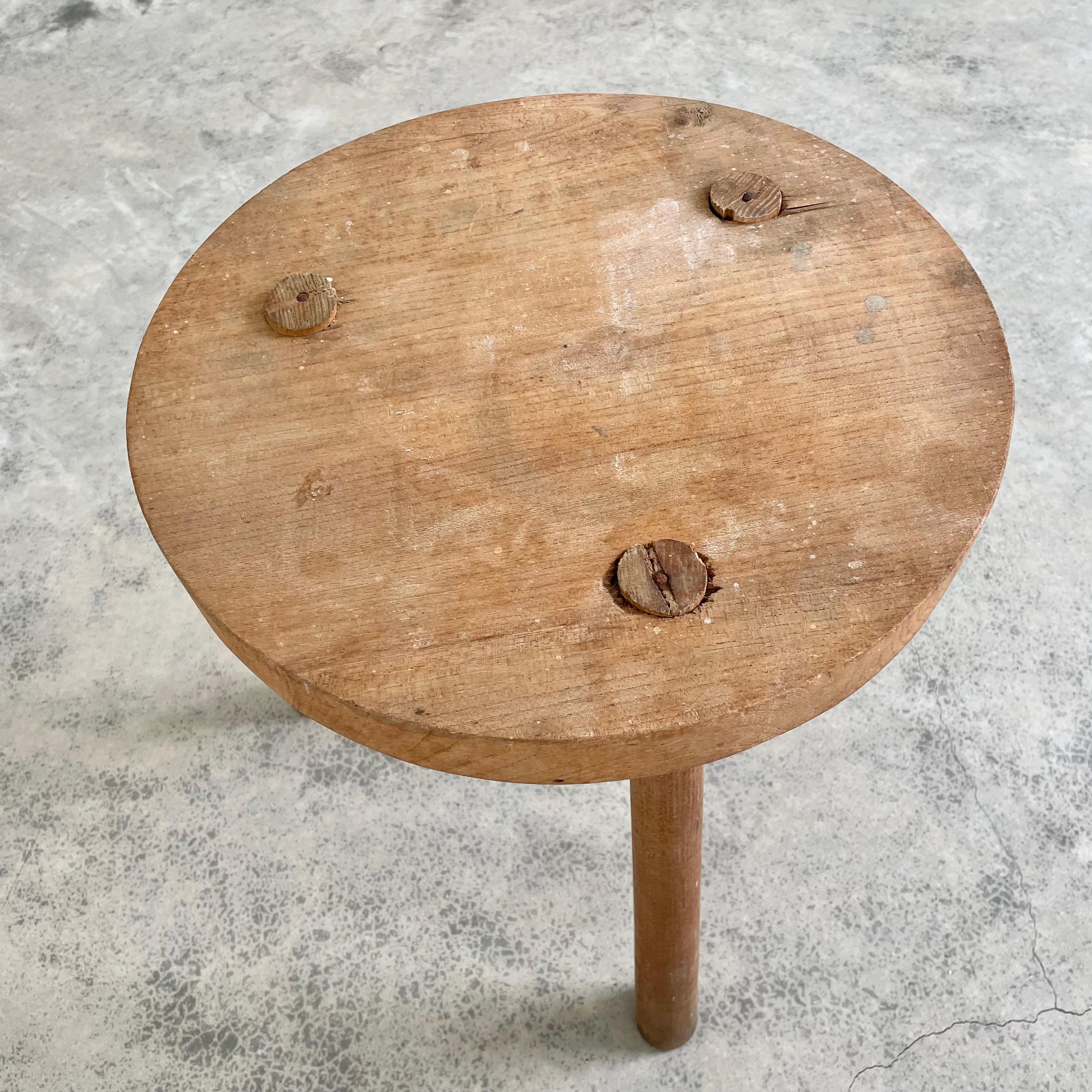 French Wooden Tripod Stool 1