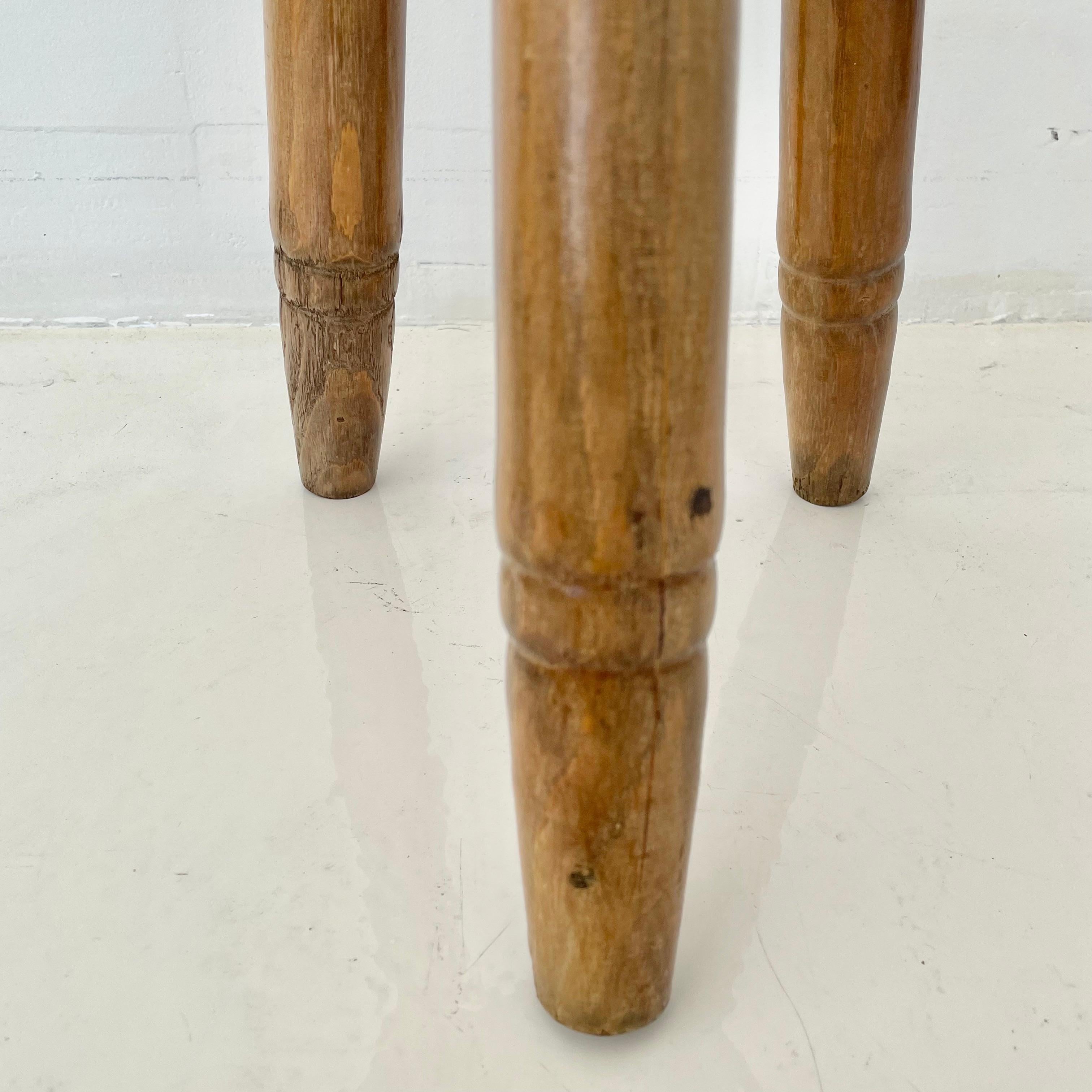 Mid-20th Century French Wooden Tripod Stool For Sale