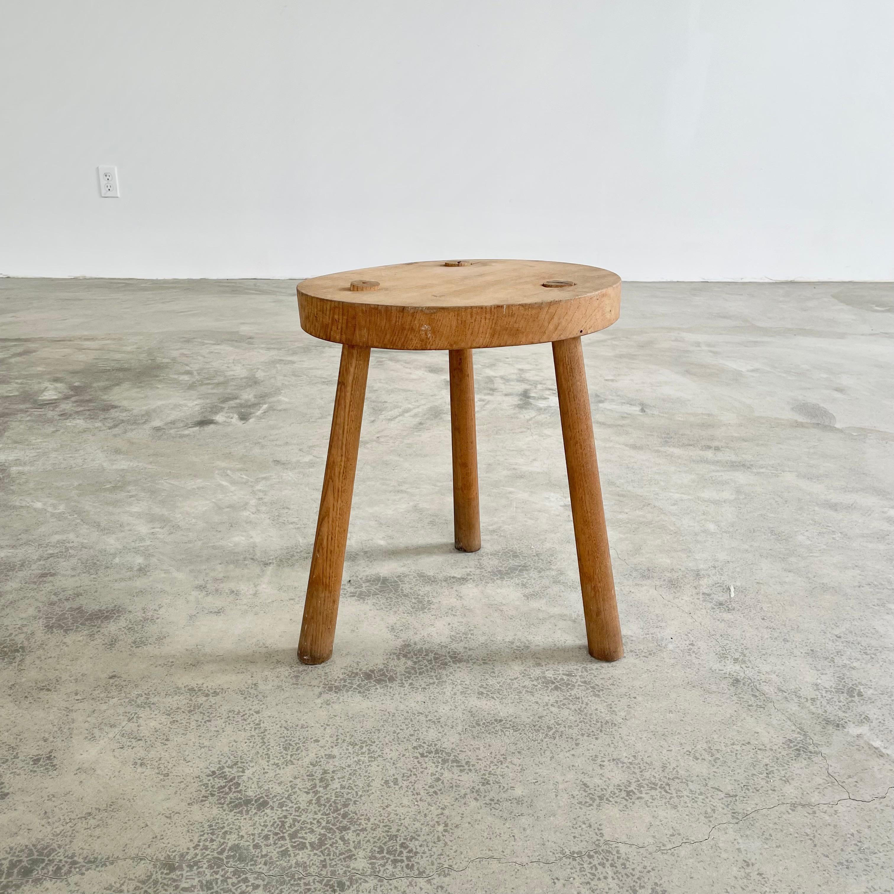 French Wooden Tripod Stool 2