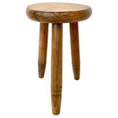 French Wooden Tripod Stool