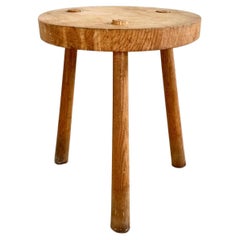 French Wooden Tripod Stool