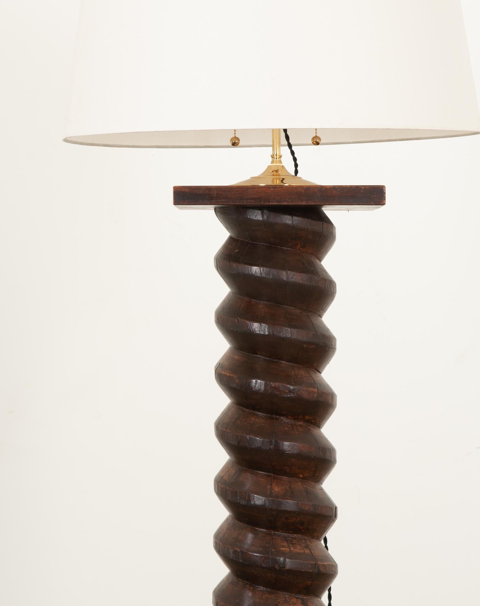 Other French Wooden Wine Press Floor Lamp For Sale