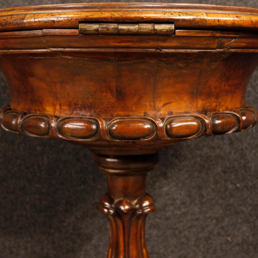 French Work Table In Walnut And Burl Wood From 20th Century 7