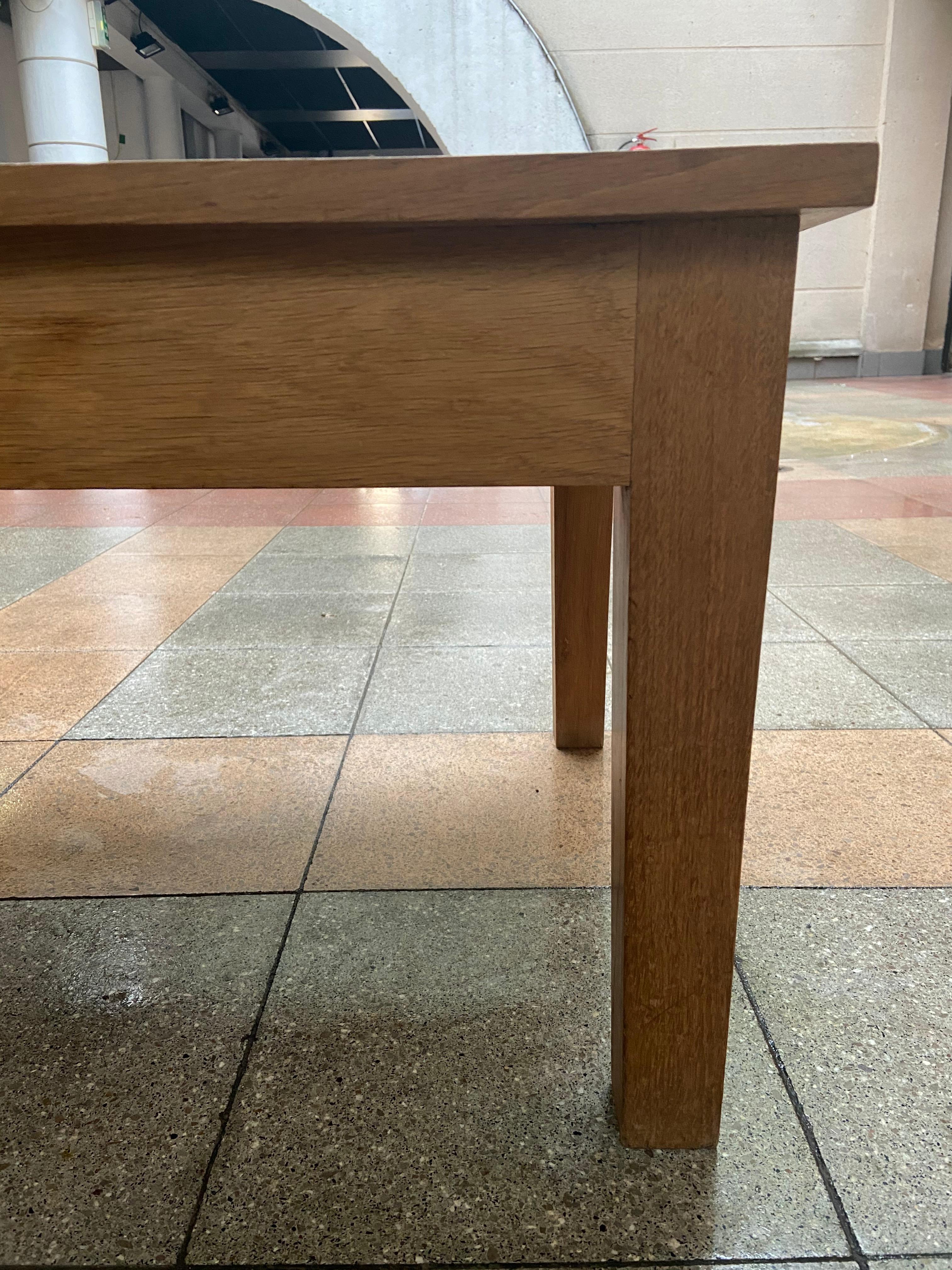 French Work Table Oak and Slate, 1940 In Good Condition For Sale In Saint Ouen, FR