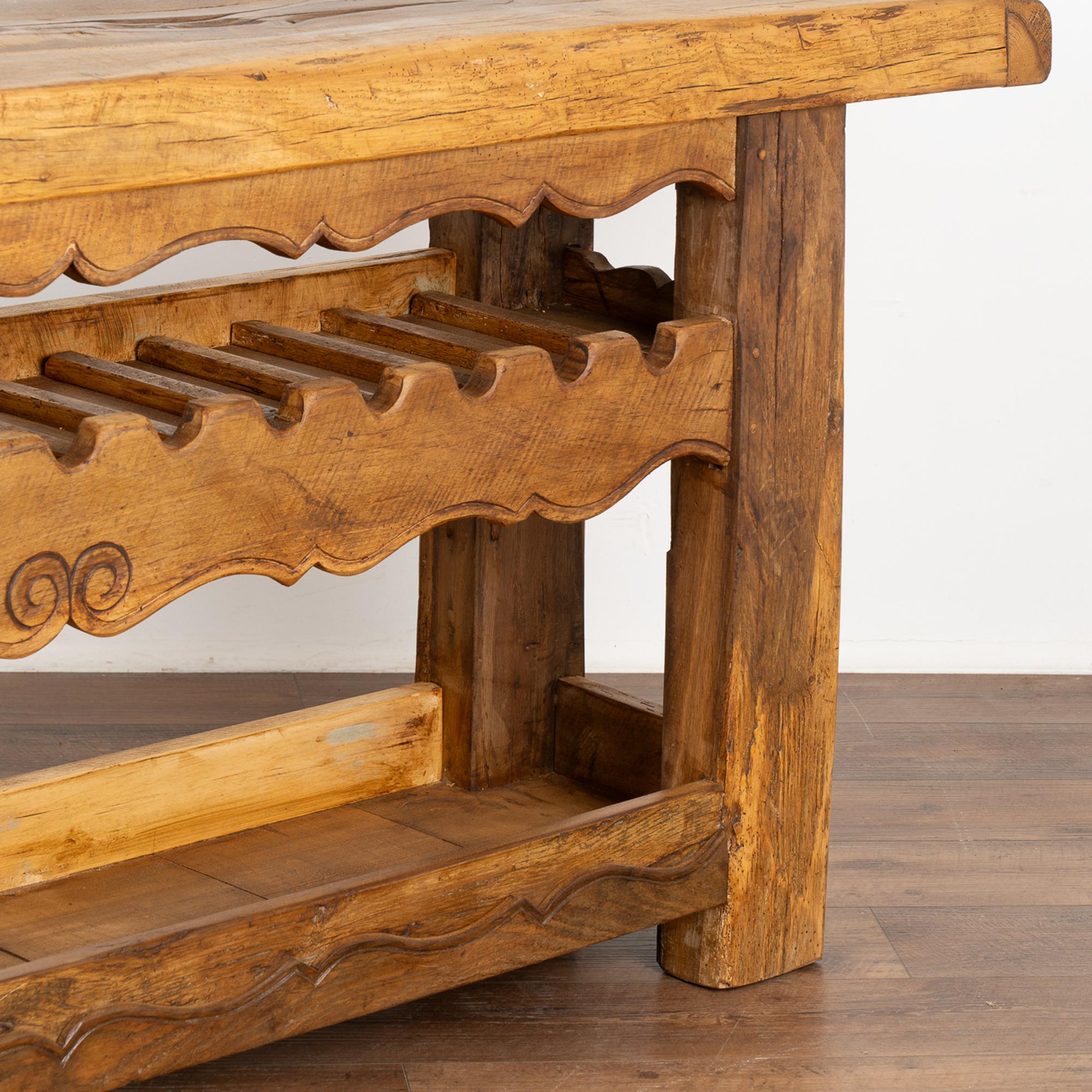 French Work Table Wine Rack Console, circa 1900's 2
