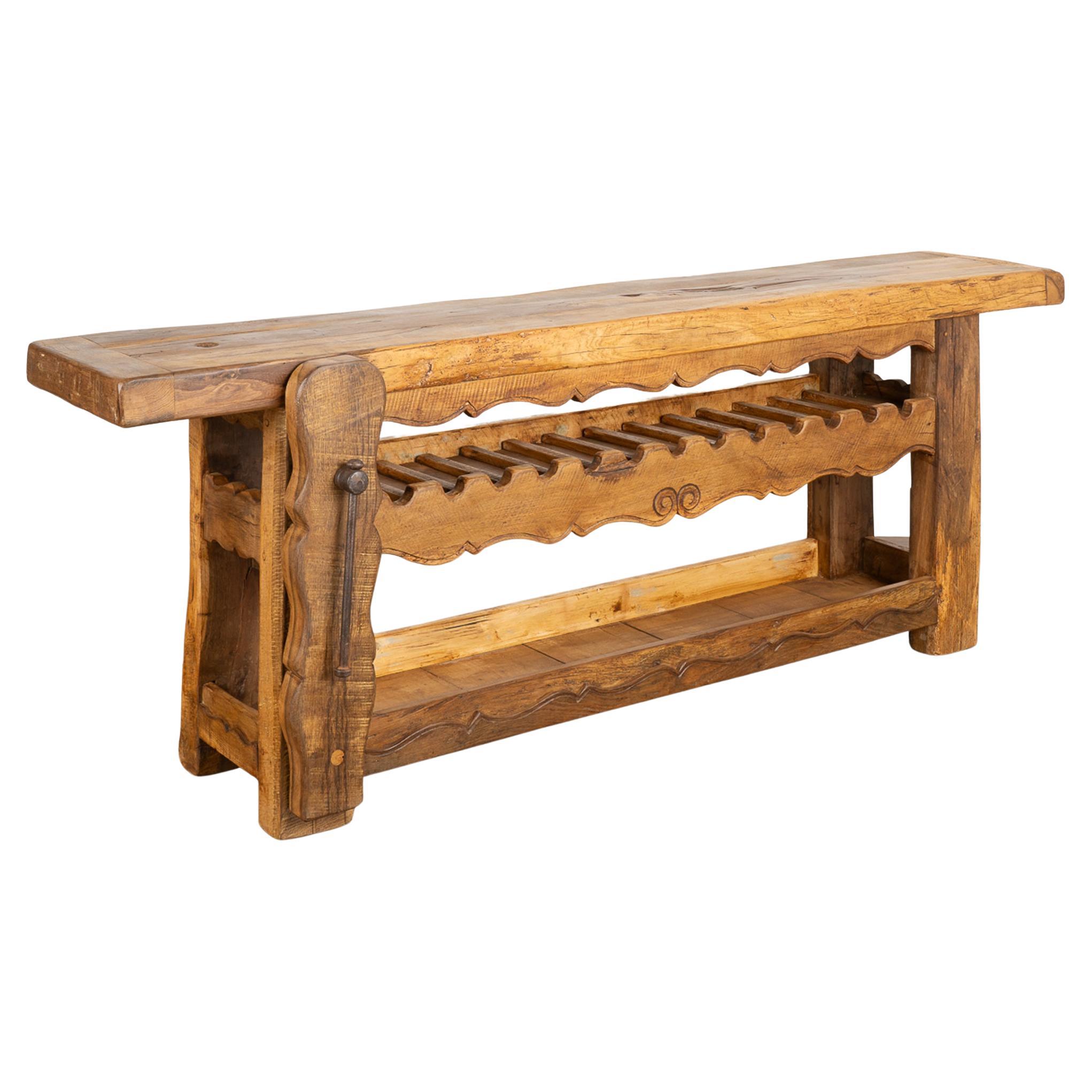 French Work Table Wine Rack Console, circa 1900's