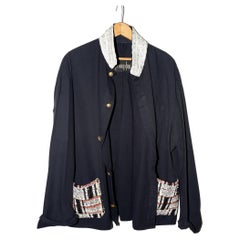 Repurposed Vintage Jacket Black Embellished Fringe Braids Gold Buttons ...