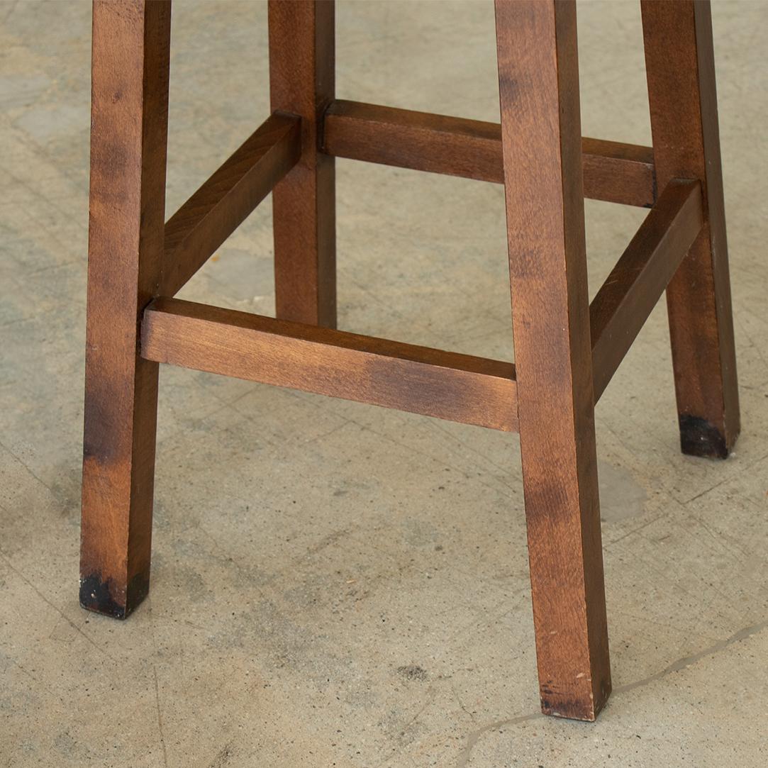 20th Century French Woven and Wood Bar Stools For Sale