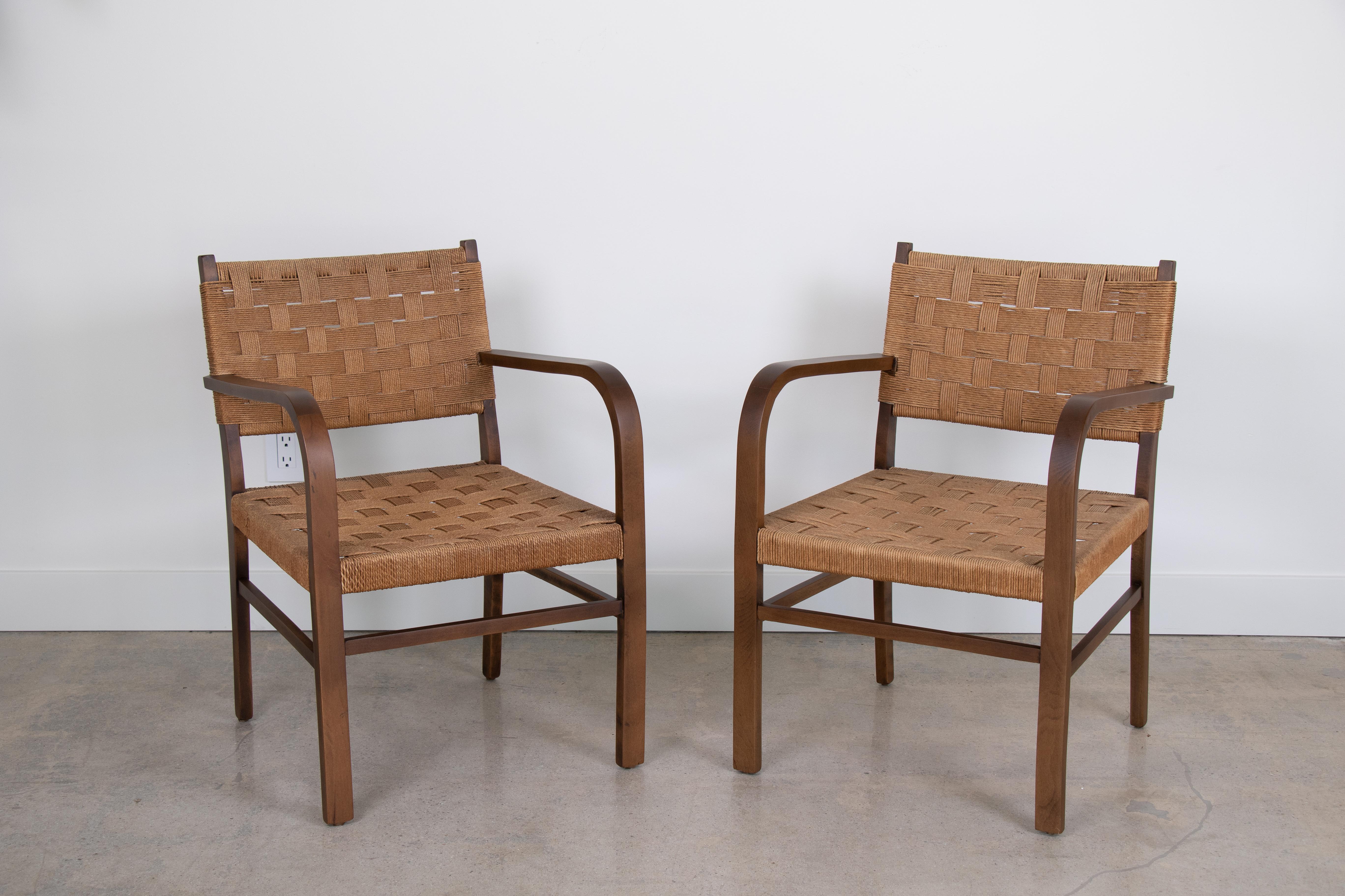 French Woven Rope Armchairs 6