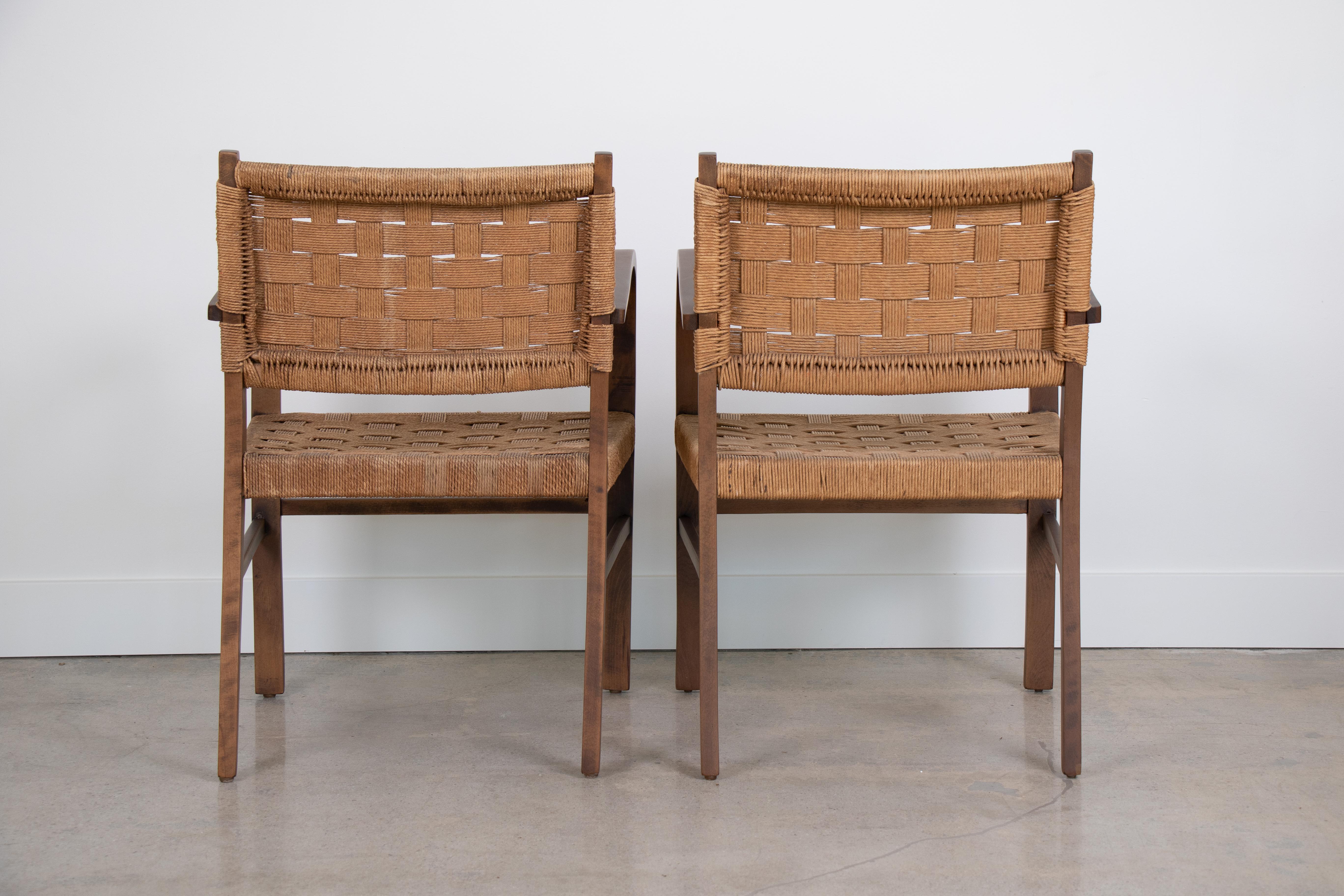 French Woven Rope Armchairs 4