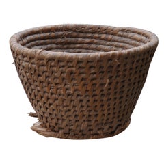 French Woven Round Basket