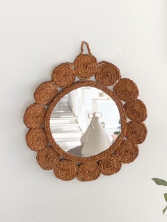 Spiegel aus französischem Seegras gewebt