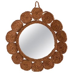 French Woven Seagrass Mirror